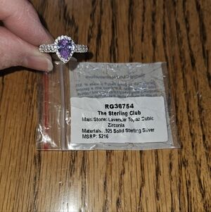 Lavender Topaz Cubic Zirconia Ring in .925 Sterling Silver